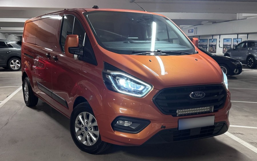 Orange Ford Transit Custom